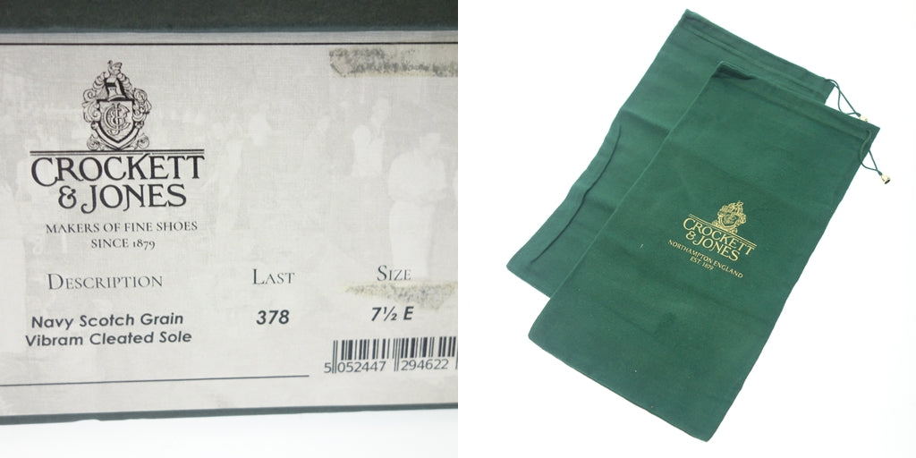 極美品◆クロケット&ジョーンズ レザーシューズ TAY3 グレインレザー メンズ ネイビー UK7.5E crokett&jones【LA】