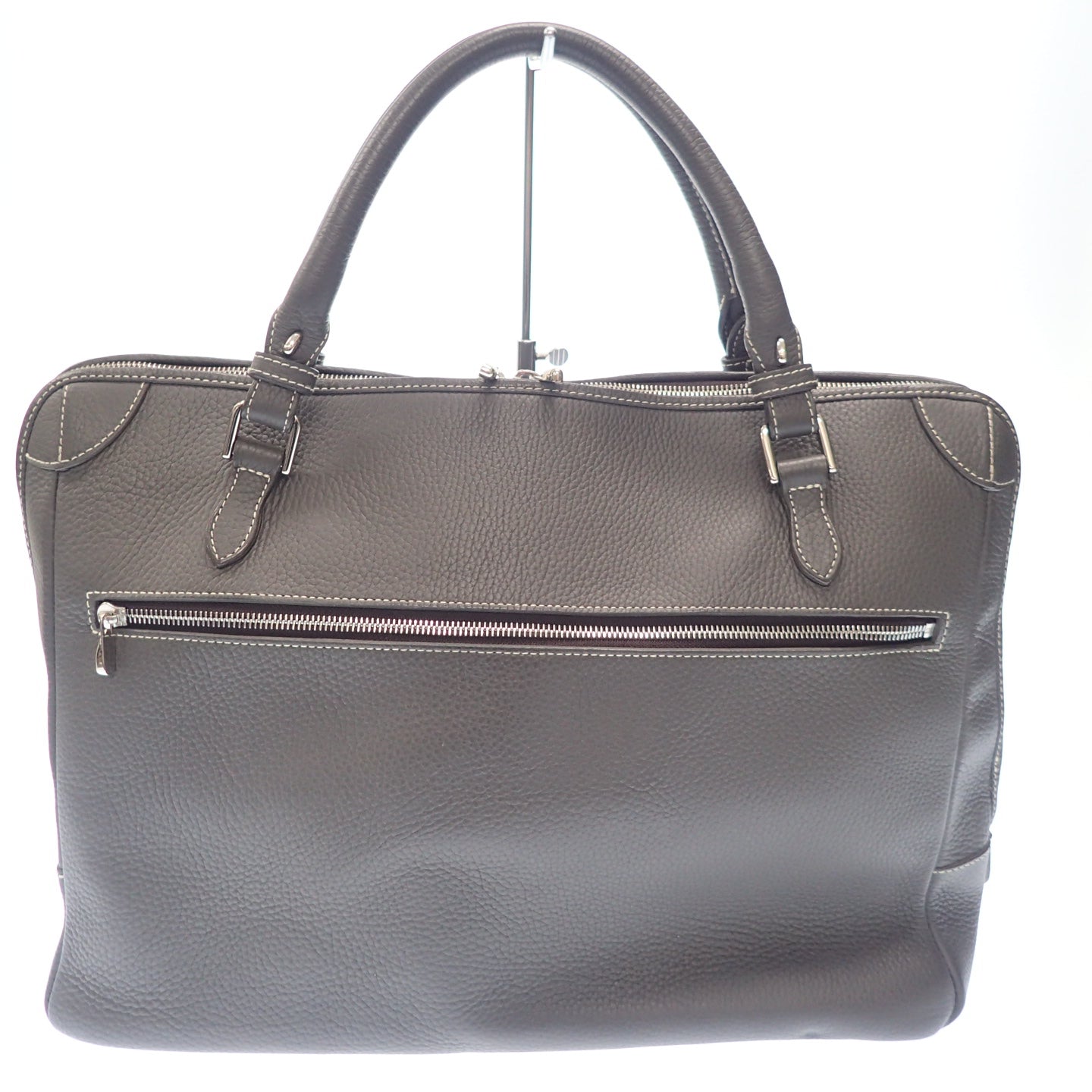 シャンボールセリエ ハンドバッグ ブリーフケース シボレザー シルバー金具 CHAMBORD SELLIER【AFE9】【中古】