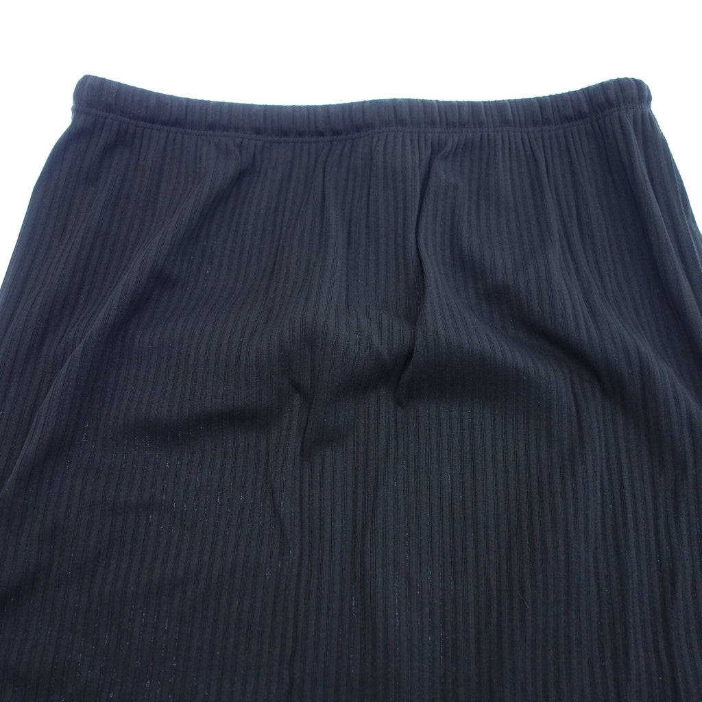 美品◆プリーツプリーズ ロングスカート スリット レディース ブラック 5 PLEATS PLEASE【AFB19】