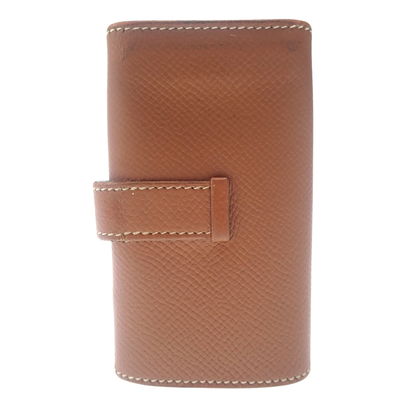 中古◆エルメス キーケース ベアン シルバー金具 レザー □L刻 茶 箱付き HERMES【AFI13】