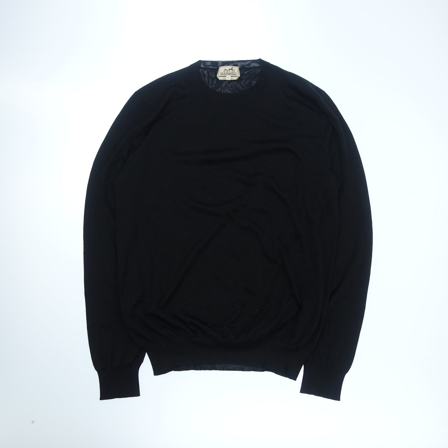 エルメス ニットセーター シルク 総柄 メンズ XL 黒 HERMES【AFB16】【中古】