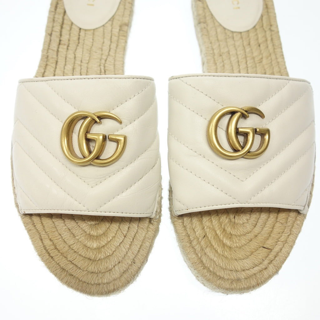 中古◆グッチ サンダル GGマーモント 573028 レディース 39.5 ホワイト GUCCI【AFC10】