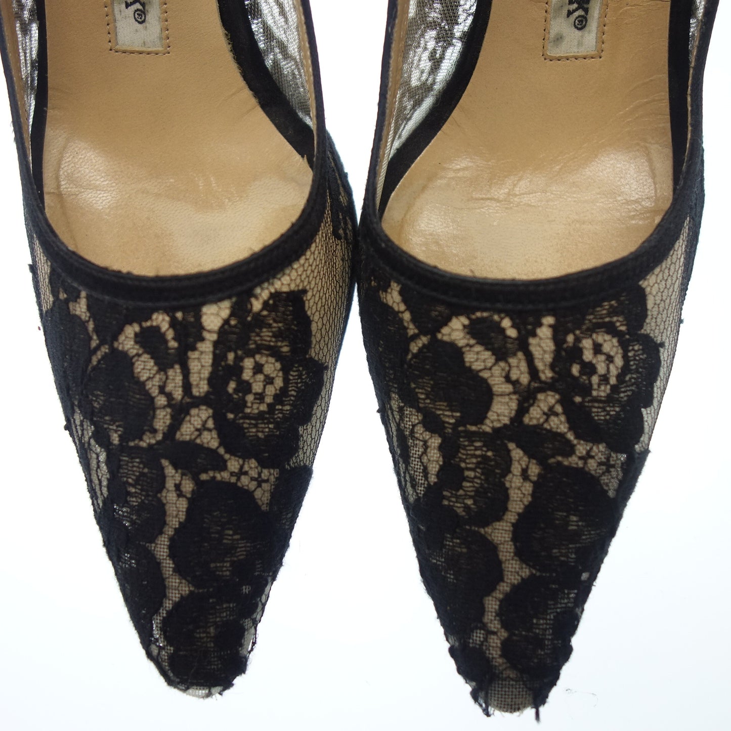 マノロブラニク ヒールパンプス レース レディース 36 黒 MANOLO BLAHNIK【AFC10】【中古】