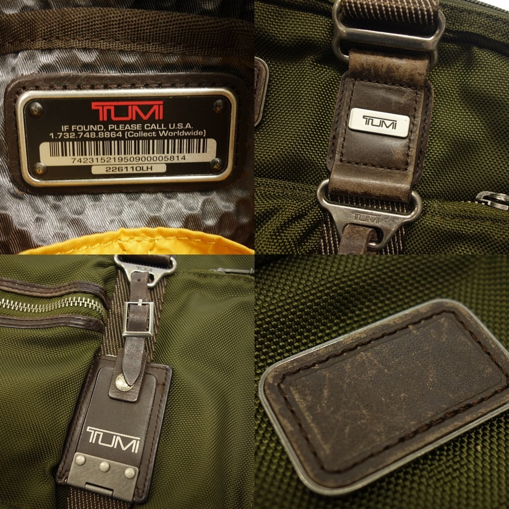 中古◆トゥミ ブリーフケース ビジネスバッグ アルファブラボー 226110LH メンズ カーキ×ブラウン TUMI ALPHA BRAVO【AFE8】