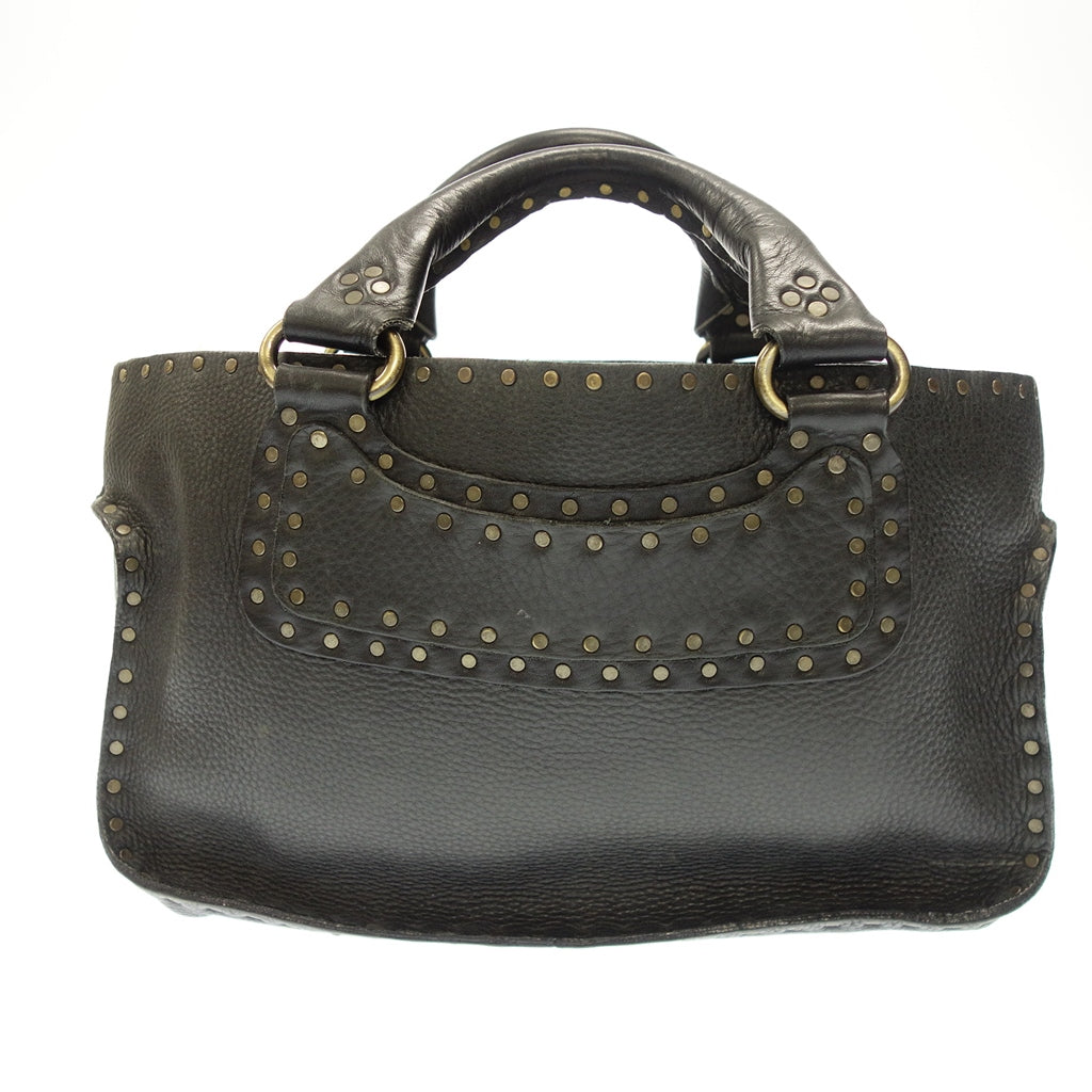 中古◆セリーヌ ブギーバッグ ハンド スタッズ レザー 黒 CELINE【AFE6】