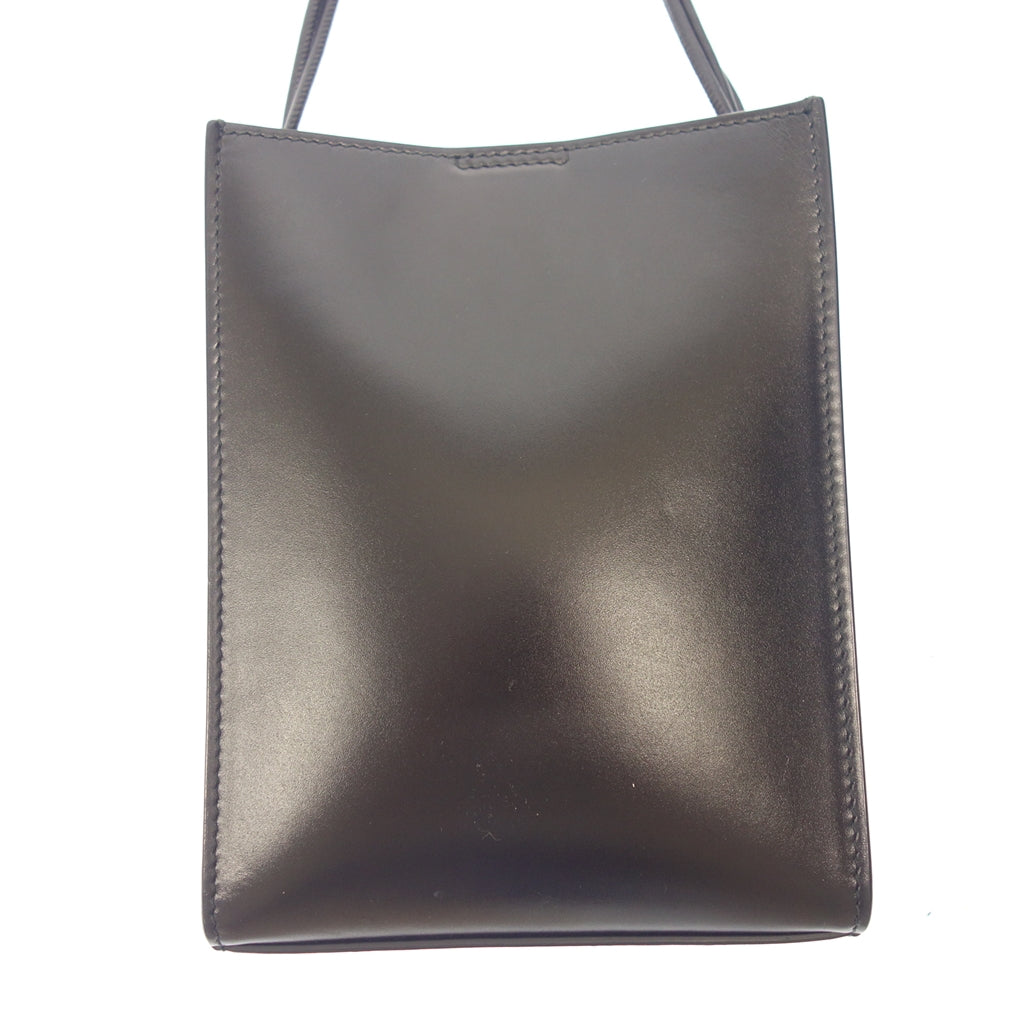 美品◆ジルサンダー ショルダーバッグ タングルスモール レザー ブラック JILSANDER【AFE12】