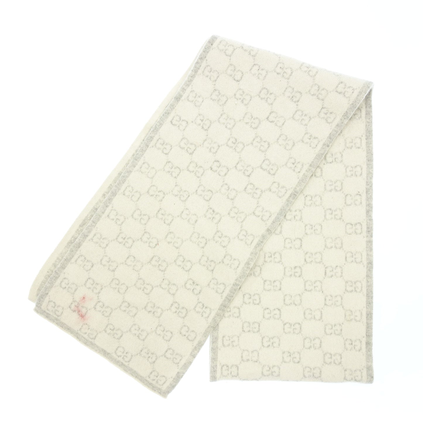 中古◆グッチ マフラー GG柄 品質タグ欠損 ホワイト系 GUCCI【AFB42】