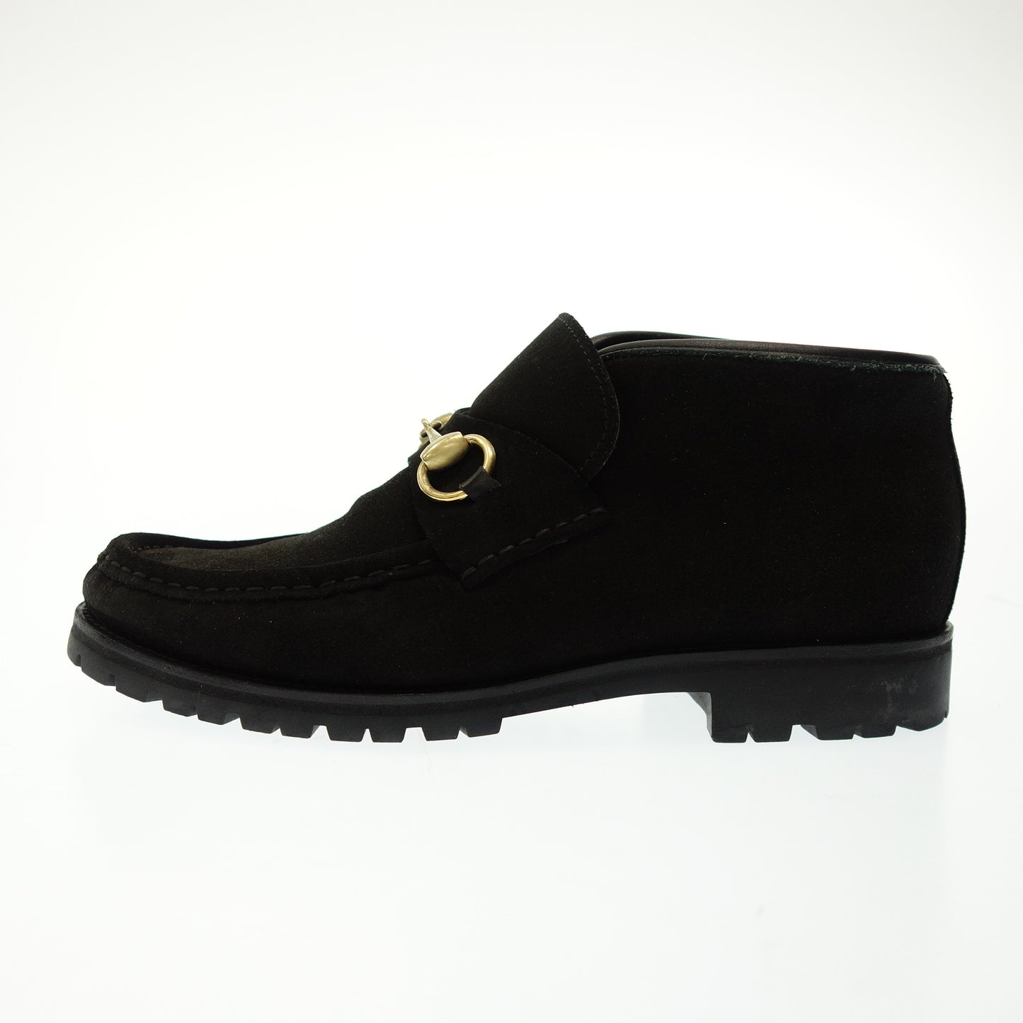 極美品◆グッチ チャッカブーツ ビット スエード ブラック レディース 37.5 黒 GUCCI【AFD5】