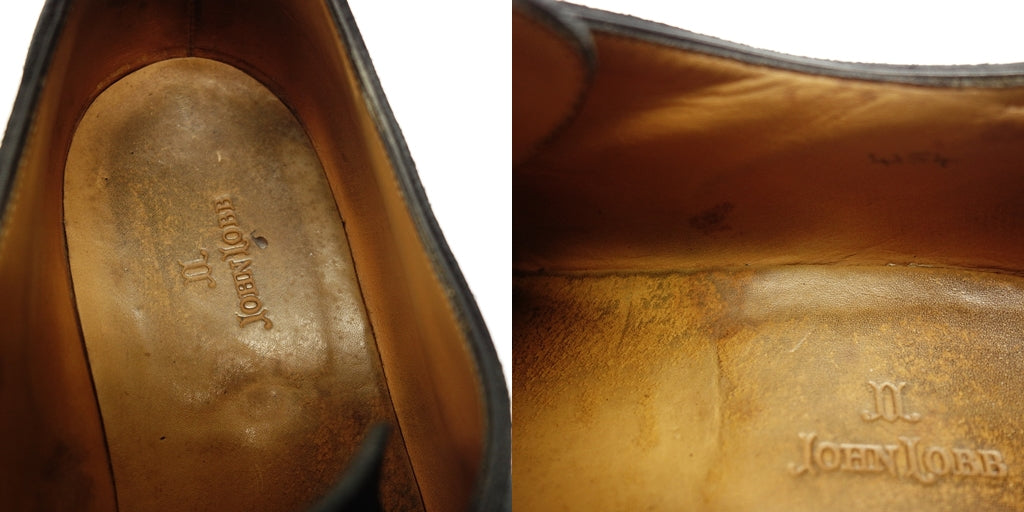 中古◆ジョンロブ レザーシューズ プレーントゥ コルドバ ラスト3099 スエード メンズ 8.5 ブラック John Lobb Cordoba【AFC12】