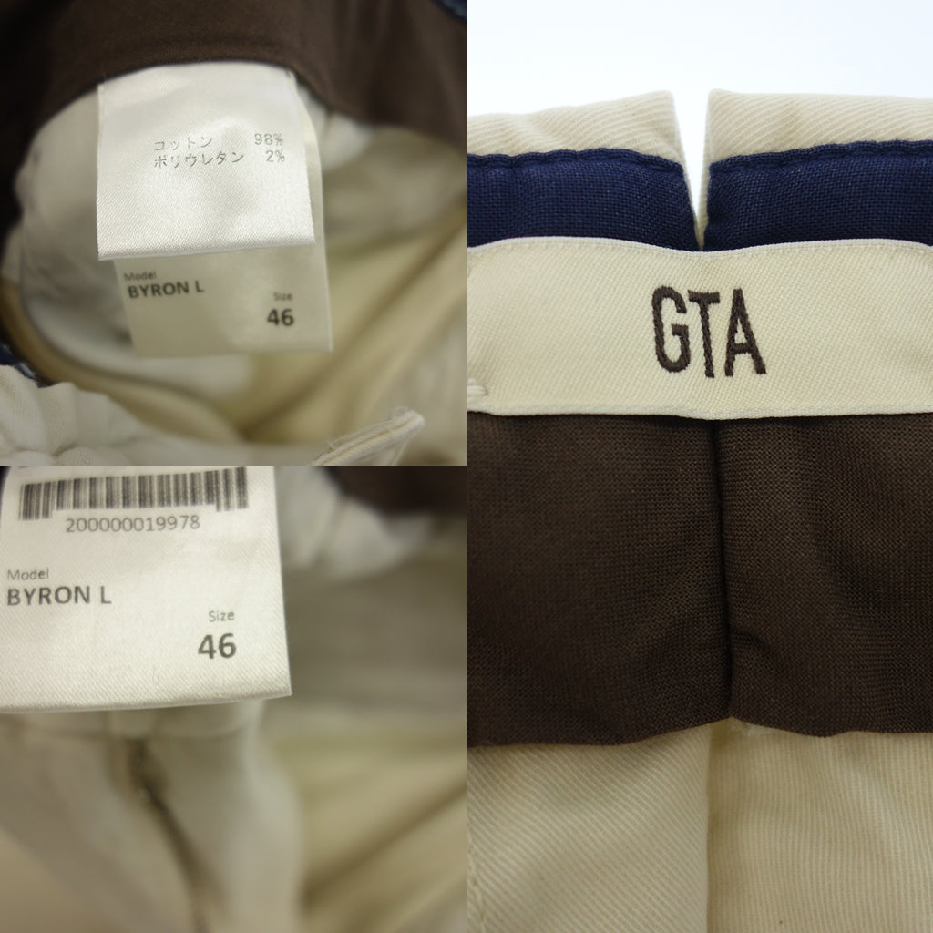 美品◆ジーティーアー コットンパンツ バイロン 1プリーツ メンズ ライトベージュ サイズ46 GTA BYRON【AFB11】