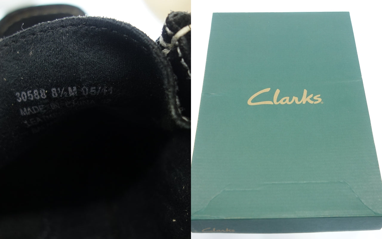 クラークス シューズ パドモア スエード 30588 メンズ ブラック 8.5 CLARKS【AFD7】【中古】