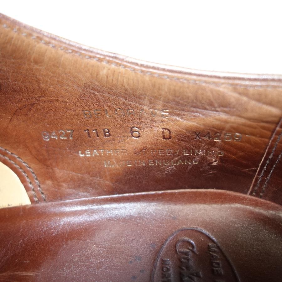 美品◆クロケット&ジョーンズ レザーシューズ ベルグレイブ パンチドキャップトゥ メンズ 6D 茶 CROCKETT&JONES【LA】