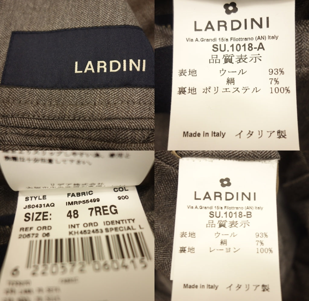 未使用◆ラルディーニ スーツ セットアップ 段返り3B JS0431AQ ウール メンズ グレー サイズ48 LARDINI【AFB23】