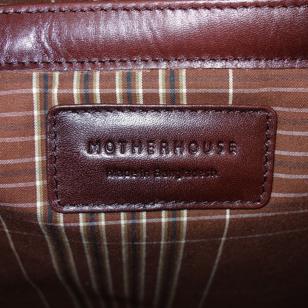 美品◆マザーハウス レザー バックパック リュック アンティーク スクエア ブラウン MOTHERHOUSE【AFE9】