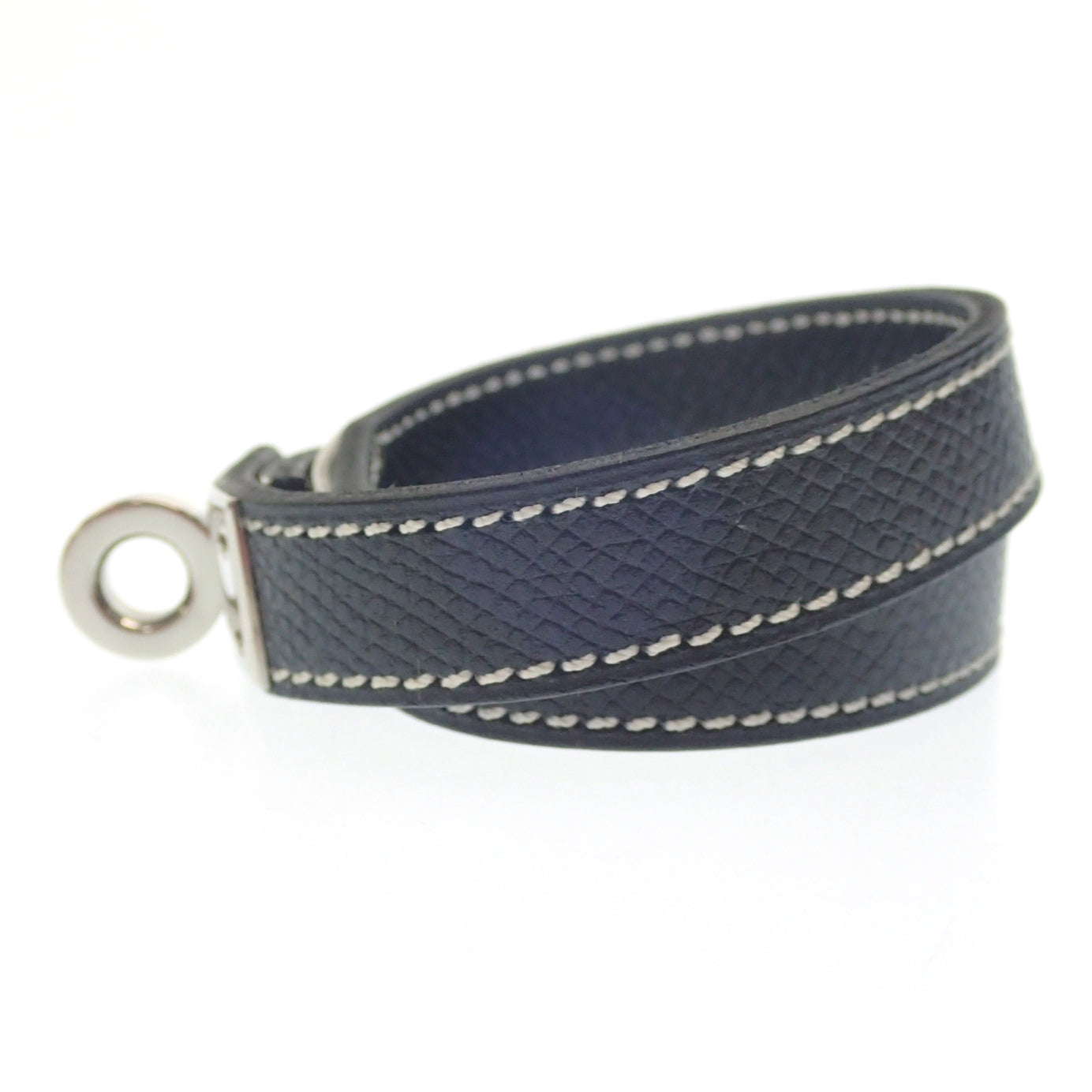 美品◆エルメス ケリーブレスレット ドゥブルトゥール □E刻 シルバー金具 黒 箱付き HERMES【AFI9】