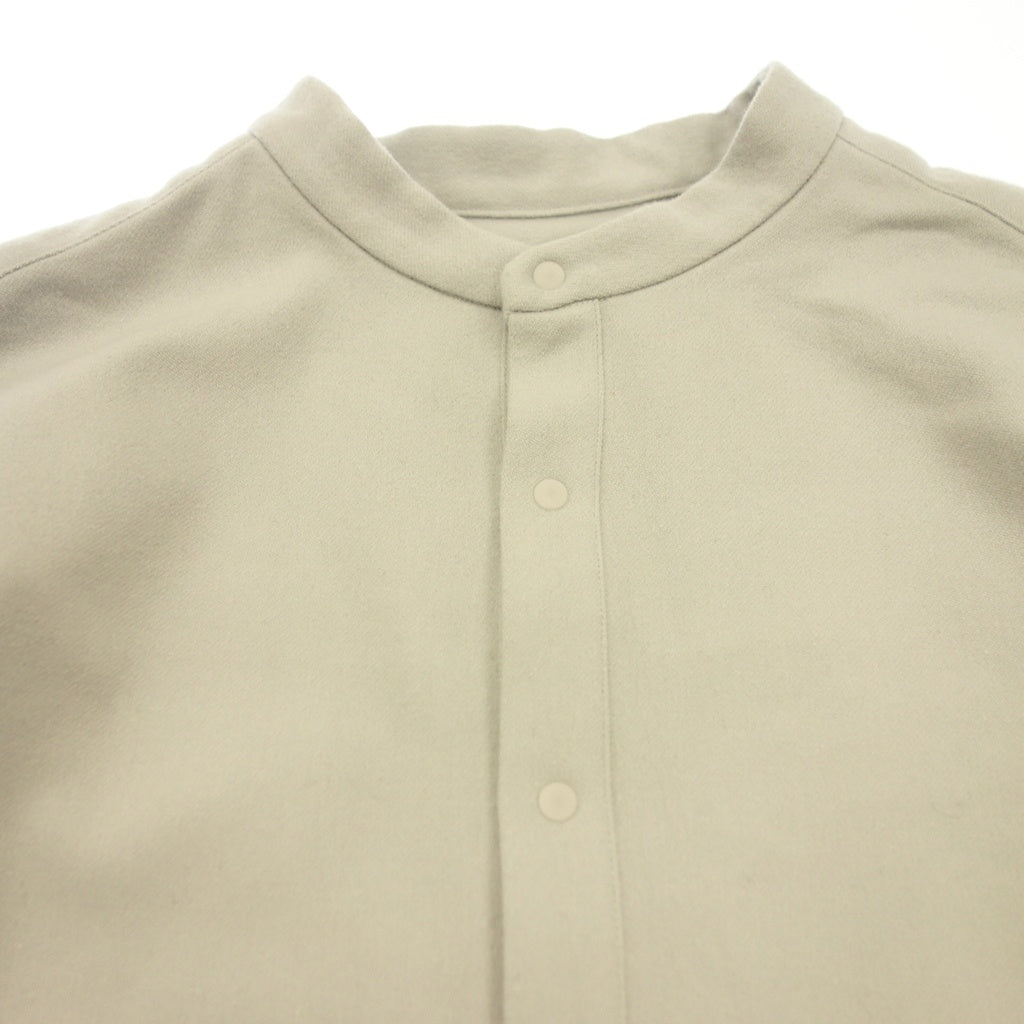 極美品◆グラフペーパー バンドカラーシャツ ウール 100% 20AW メンズ サイズ1 ライトグレー GM-203-50091 GRAPHPAPER【AFB15】