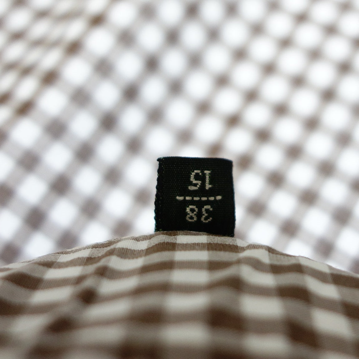 極美品◆バルバ 長袖シャツ ボタンダウン ギンガムチェック メンズ 38 茶系 BARBA【AFB30】
