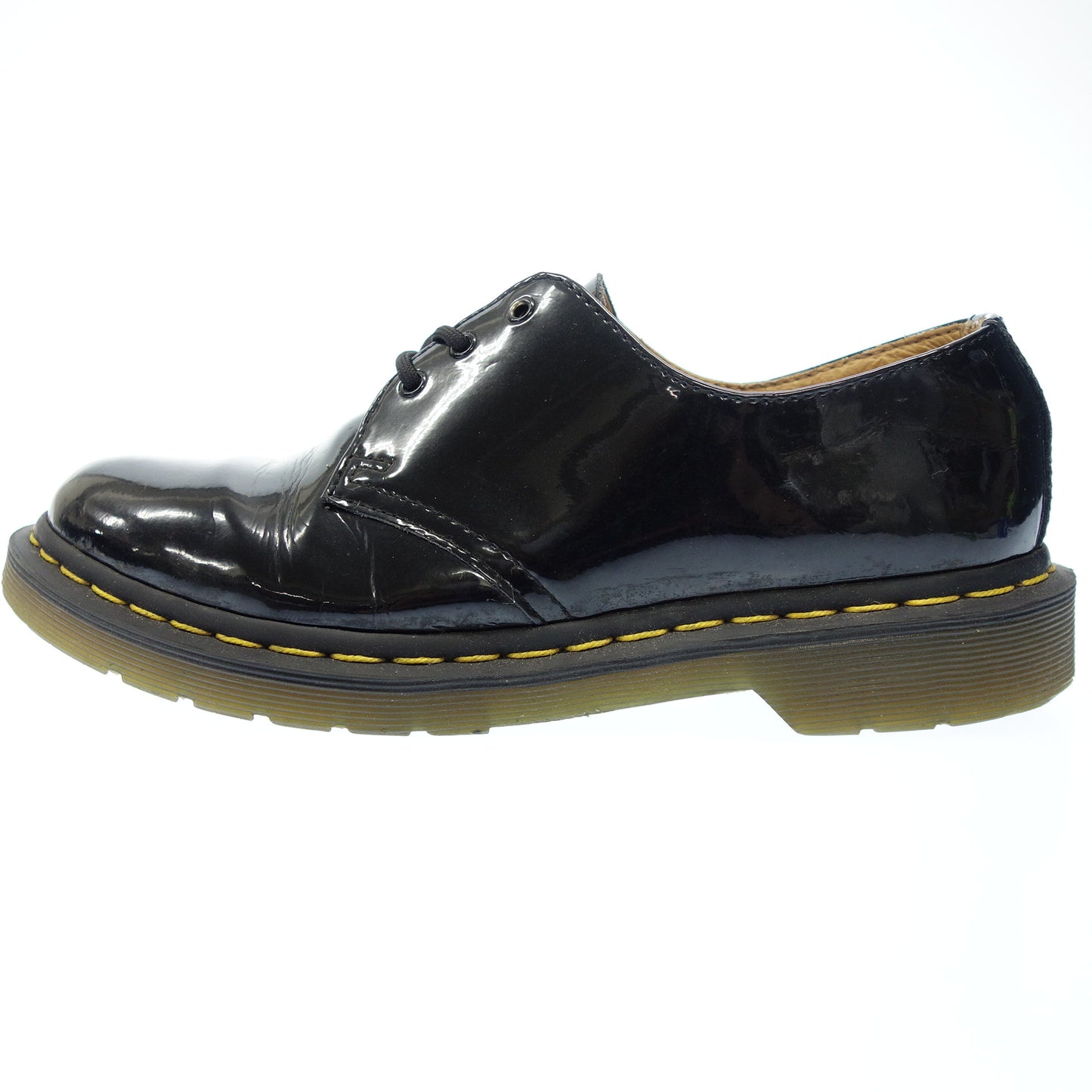 ドクターマーチン 3ホール ラバーソール パテントレザーシューズ メンズ 6 黒 Dr.Martens【AFC19】【中古】