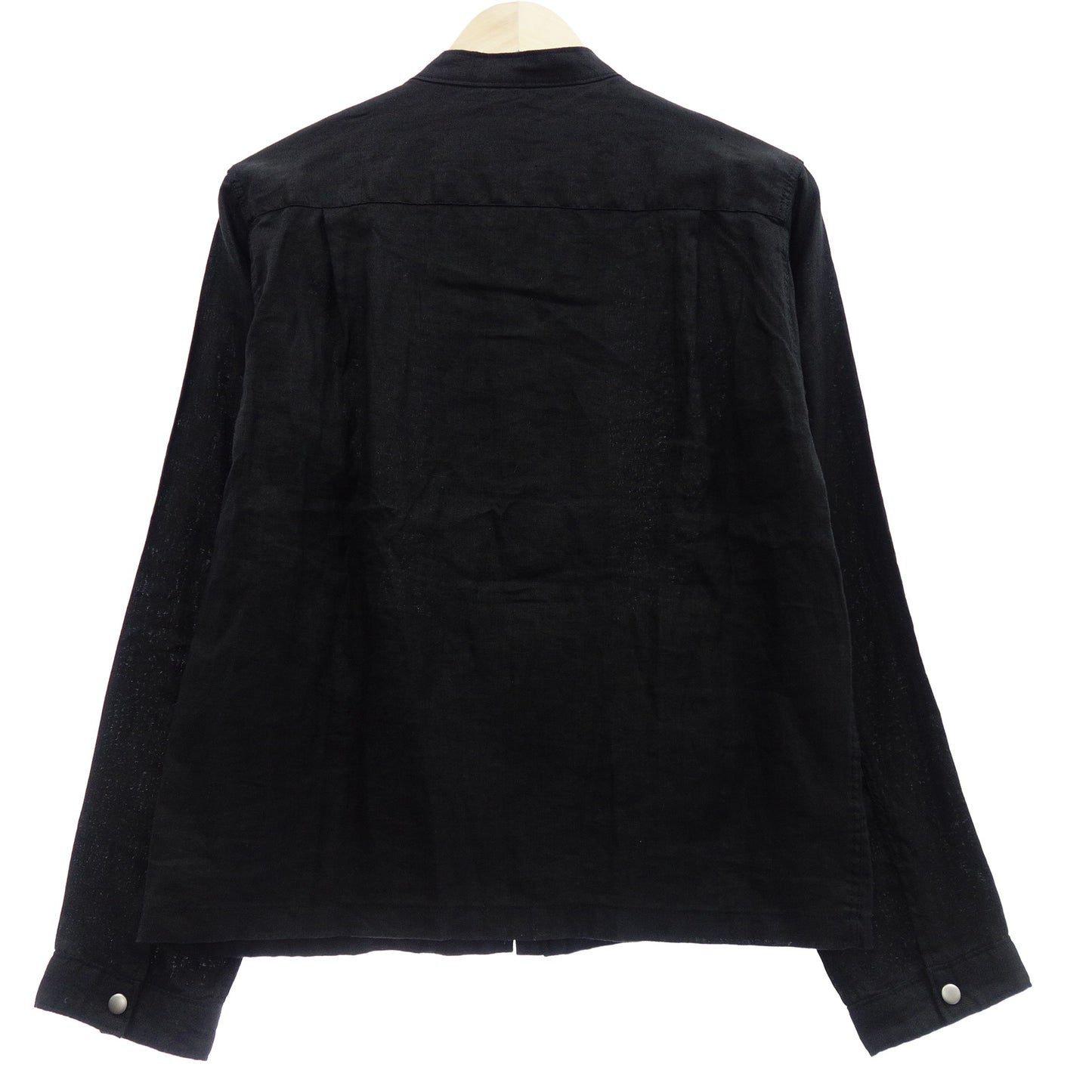 ビームス ライダースジャケット 11-18-5927 シングル リネン100% ブラック サイズS メンズ BEAMS【AFB45】【中古】