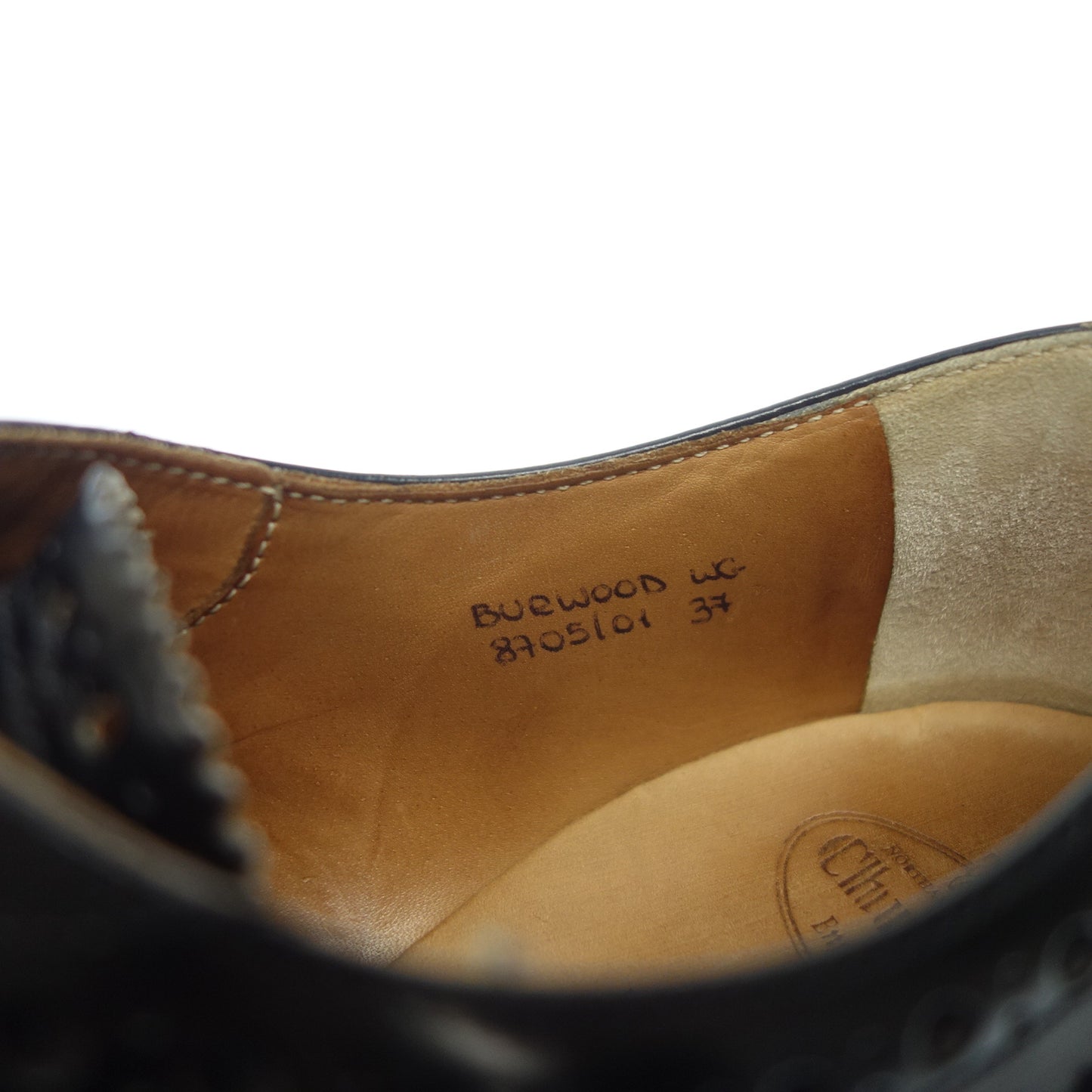 美品◆チャーチ ウイングチップ レザーシューズ バーウッド BURWOOD 黒 レディース 34 Church's【AFC51】