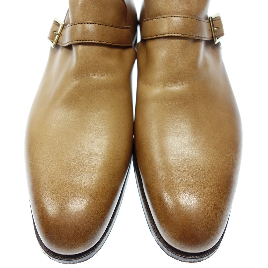 美品◆クロケット&ジョーンズ レザーシューズ シングルモンク PULLMAN ハンドグレード 5895 ベージュ メンズ サイズ7D CROCKETT&JONES【LA】