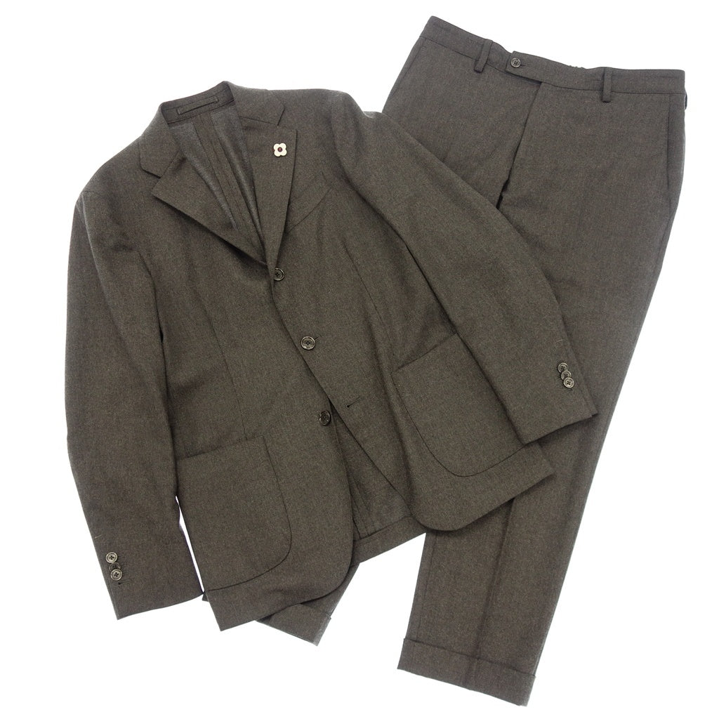 極美品◆ラルディーニ スーツ セットアップ Easy Wear パッカブル SU.1215-A 46サイズ グレー メンズ 国内正規品 LARDINI【AFB31】
