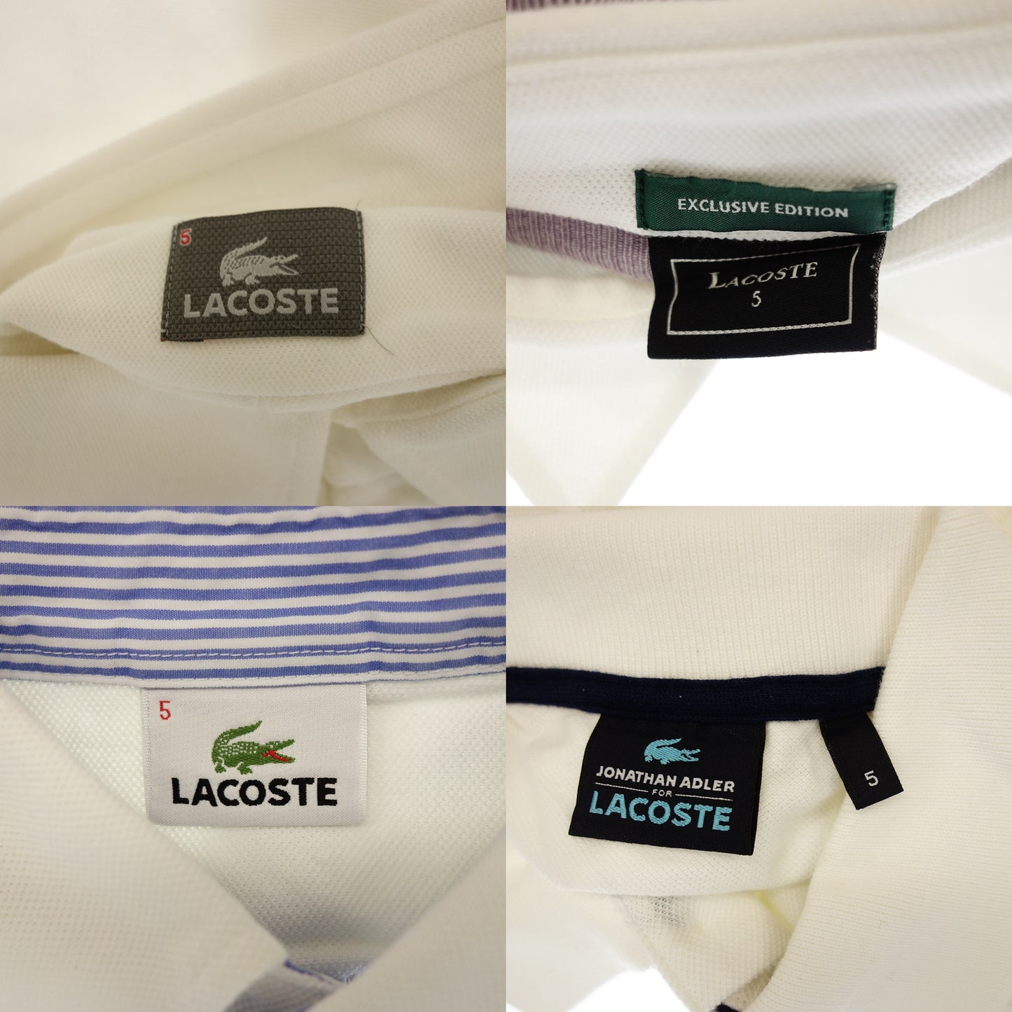 ラコステ ポロシャツ メンズ 4枚セット ホワイト系 5 LACOSTE【AFB39】【中古】