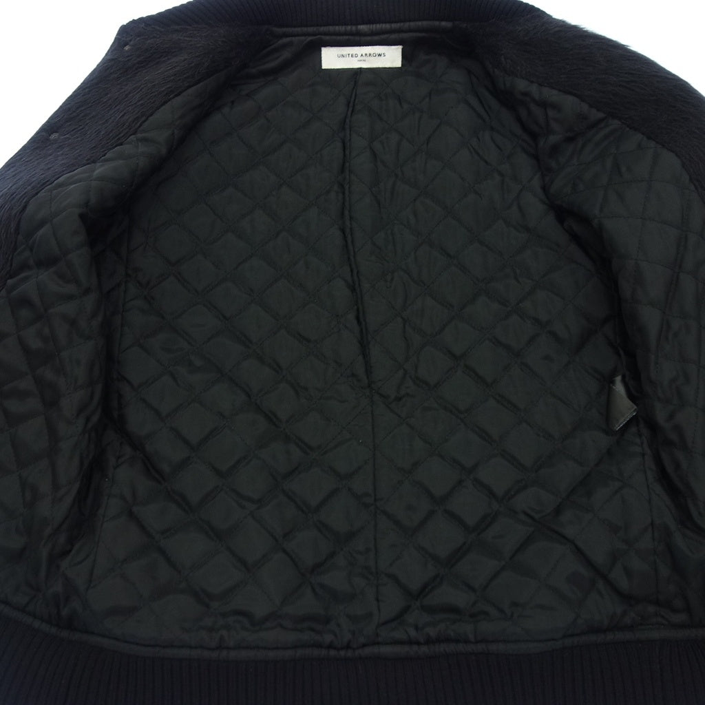 中古◆ユナイテッドアローズ ジャケット レザー切替 レディース サイズ38 ブラック UNITED ARROWS【AFB23】
