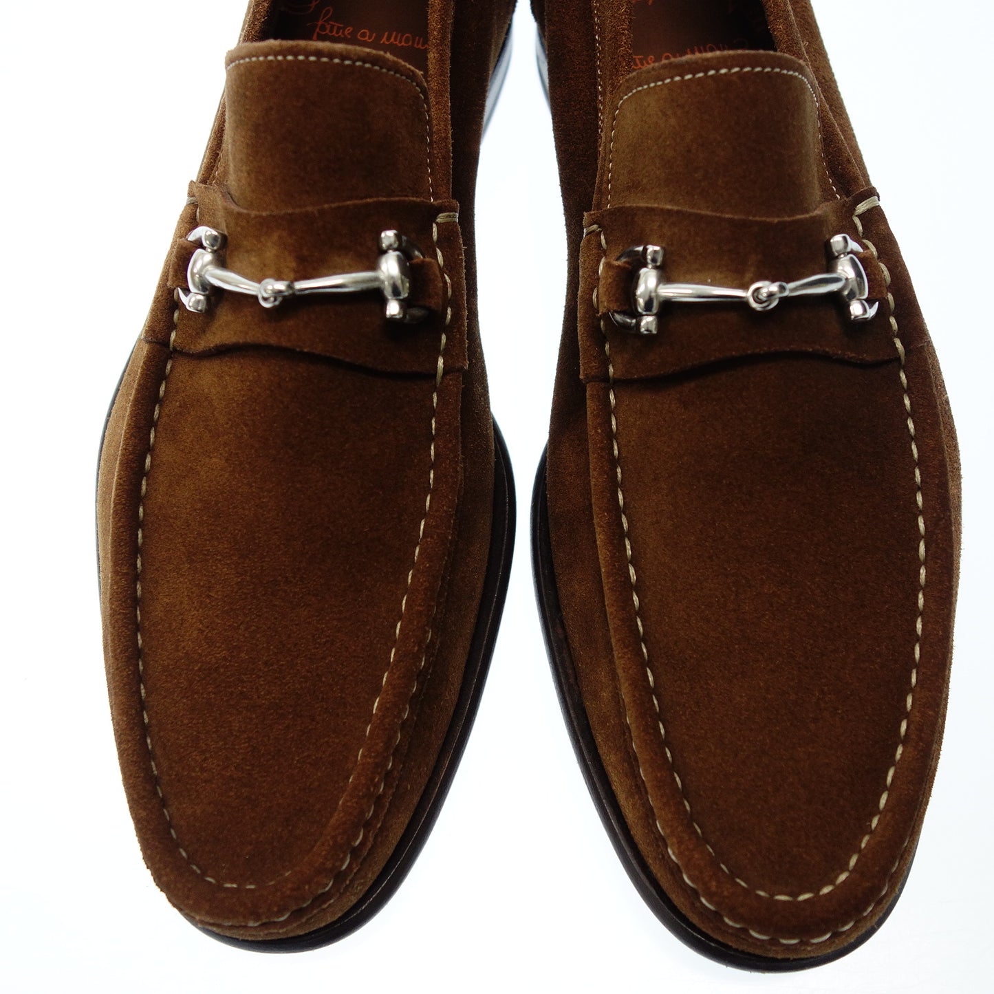 サントーニ レザーローファー スエード ビット メンズ 7.5 茶 Santoni【AFD1】【中古】