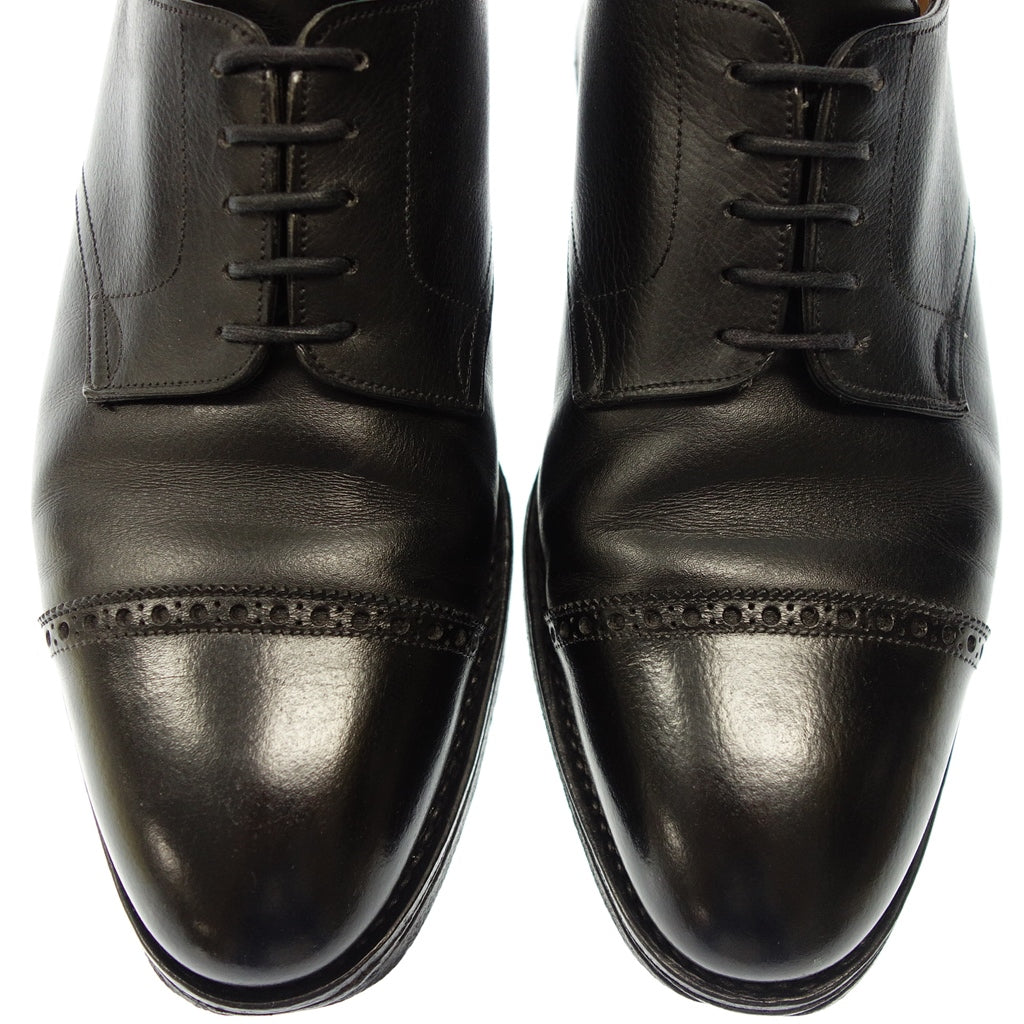 中古◆ジョンロブ パンチドキャップトゥシューズ ラッセル 8695ラスト レザーシューズ メンズ 7.5 黒系 JOHN LOBB RUSSEL【AFC13】