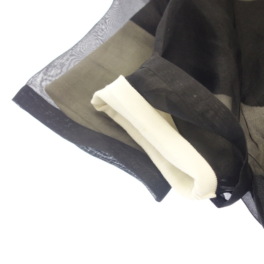 美品◆アレキサンダーワン チュニック 半袖 シースルー ボーダー シルク100% レディース ブラック サイズXS Alexander wang【AFB19】