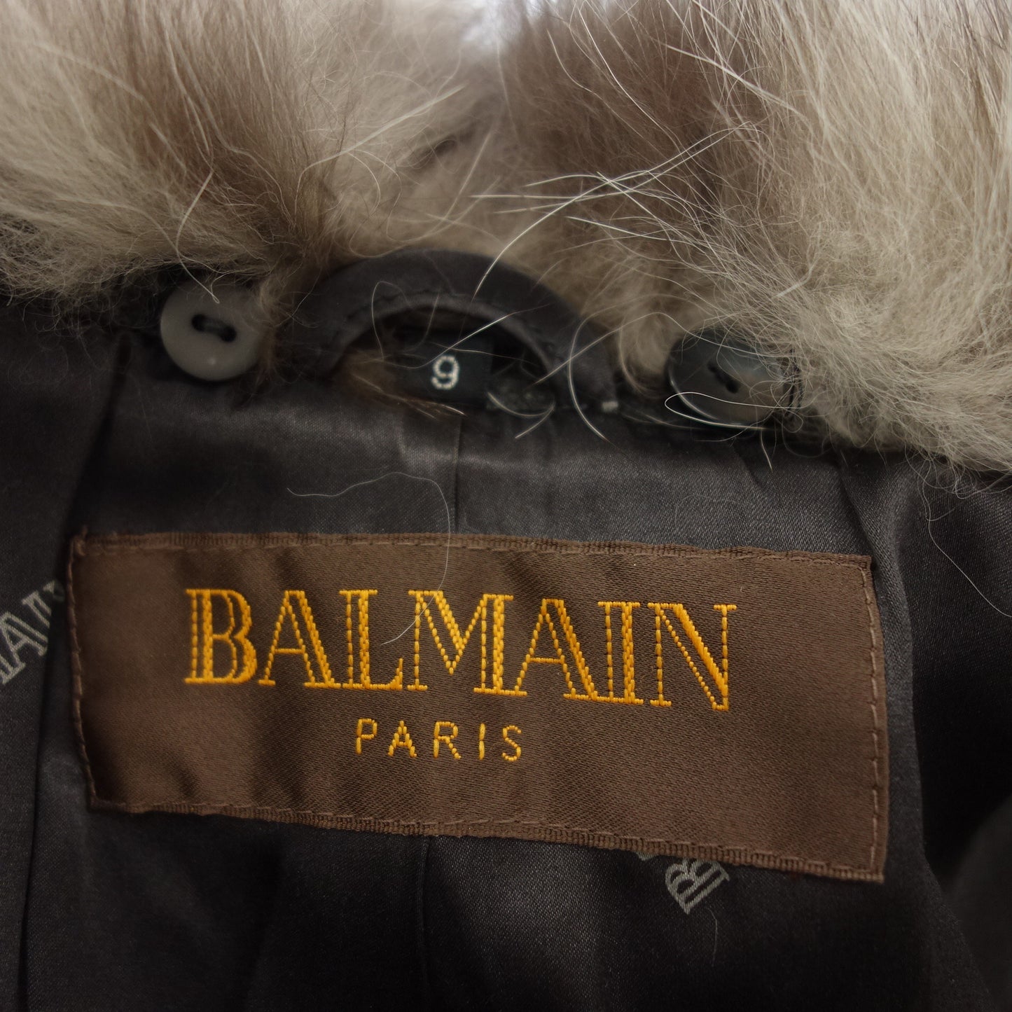 バルマン ガウンコート カシミヤ フォックス レディース グレー 9 BALMAIN【AFF22】【中古】