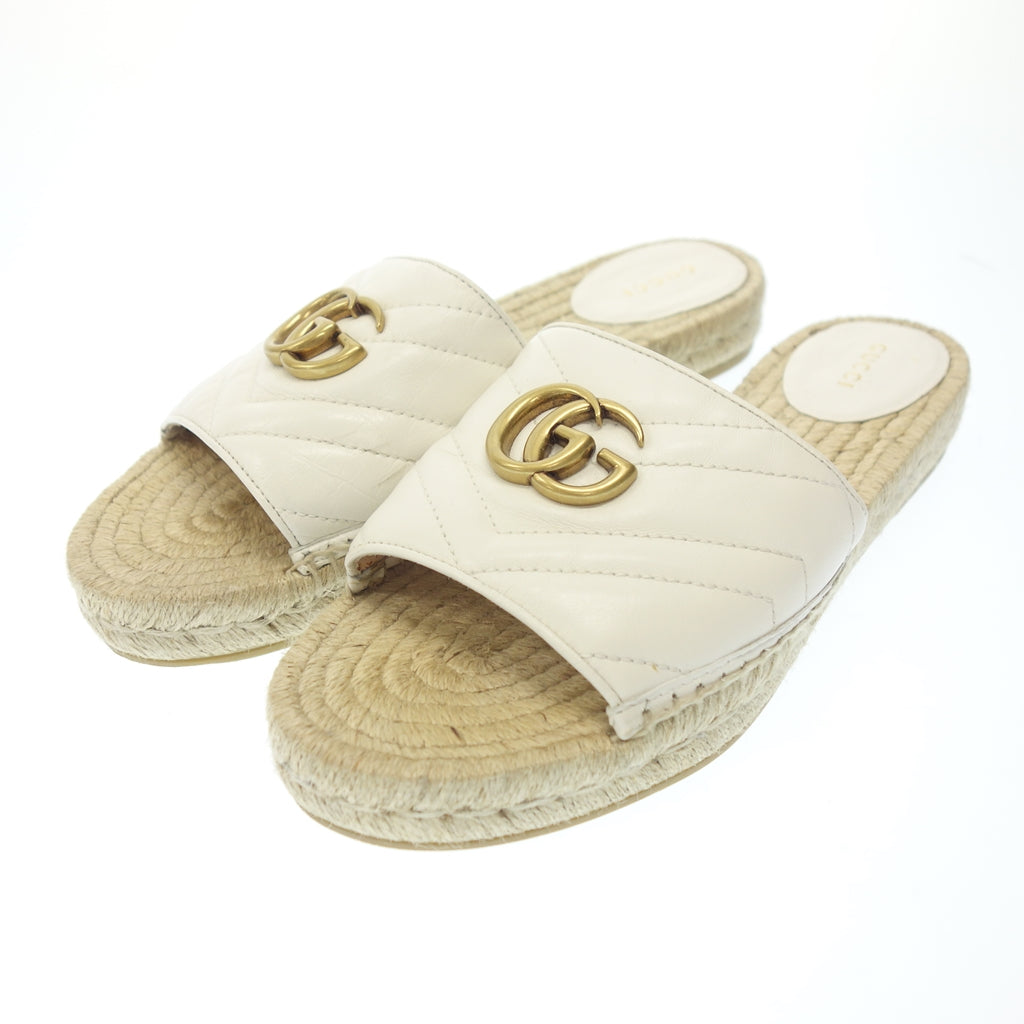 中古◆グッチ サンダル GGマーモント 573028 レディース 39.5 ホワイト GUCCI【AFC10】