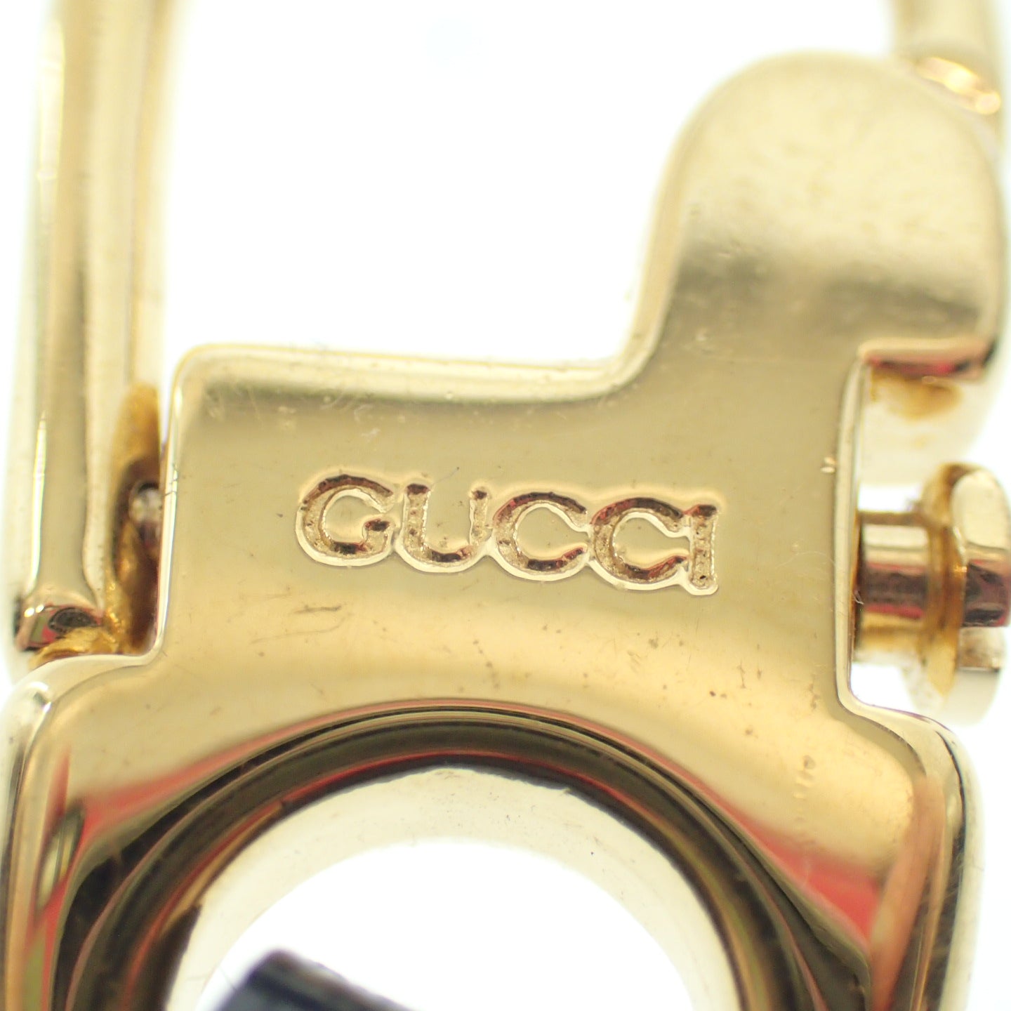 中古◆グッチ リザード型押し ゴールド金具 キーチャーム キーホルダー GUCCI【AFI4】