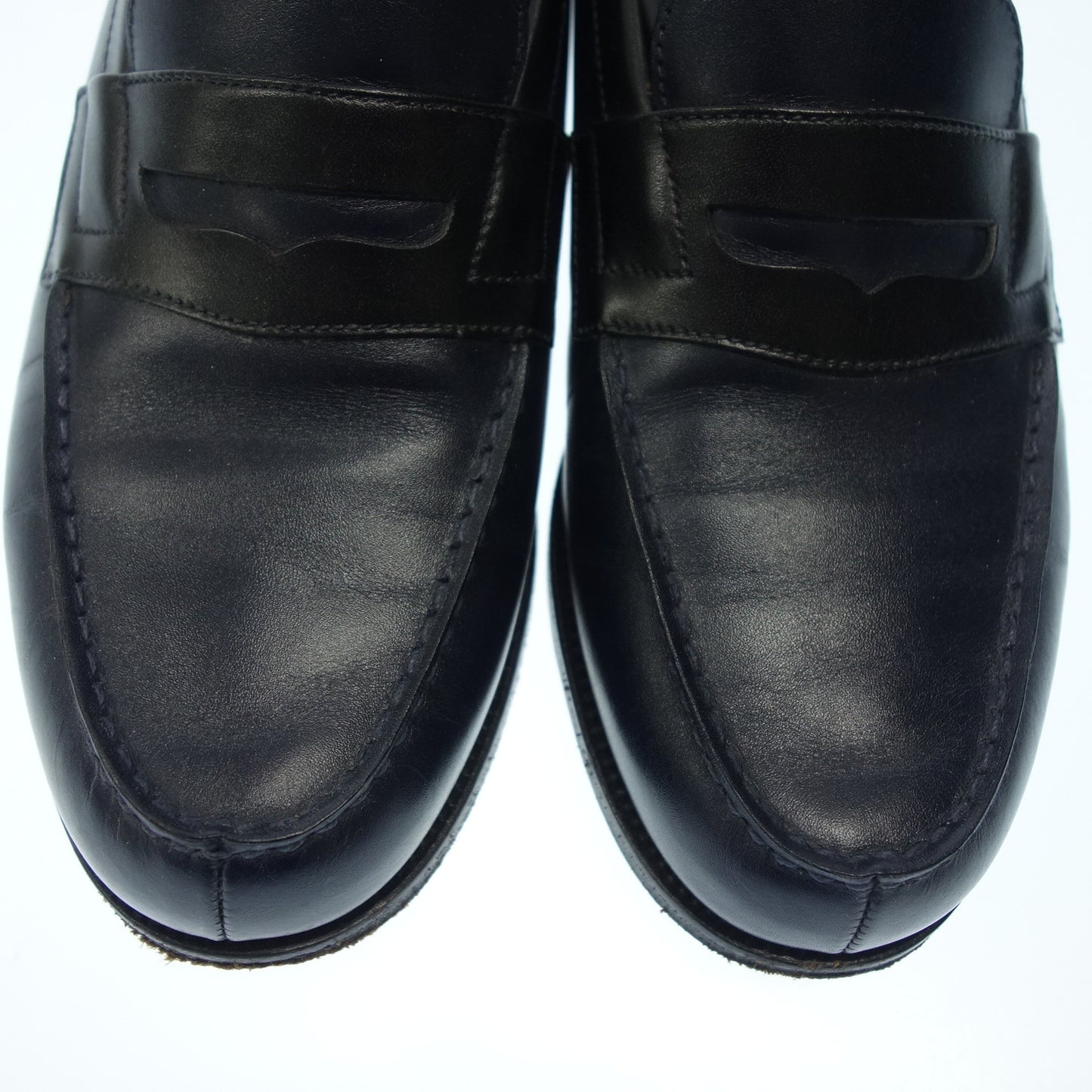 美品◆ジェイエムウエストン コインローファー コンビ 180 メンズ 5D 紺 J.M.WESTON 【AFC55】