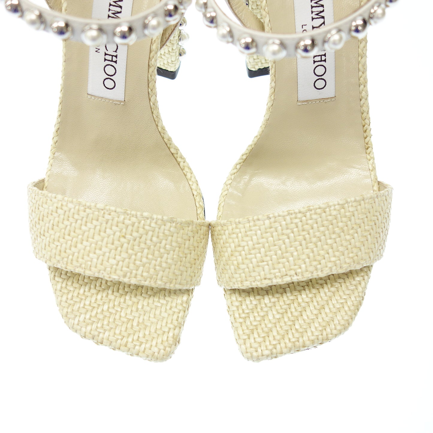 美品◆ジミーチュウ サンダル ウェッジソール ビジュー レディース ベージュ サイズ36 Jimmy Choo【AFD8】