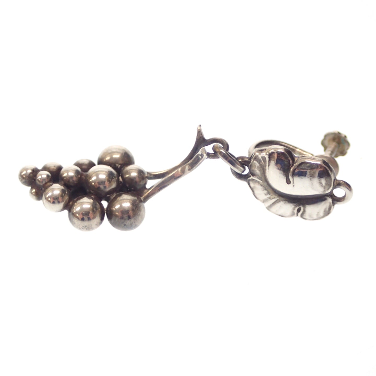 中古◆ジョージジェンセン イヤリング 40 グレープ SV925 シルバー Georg Jensen【AFI12】