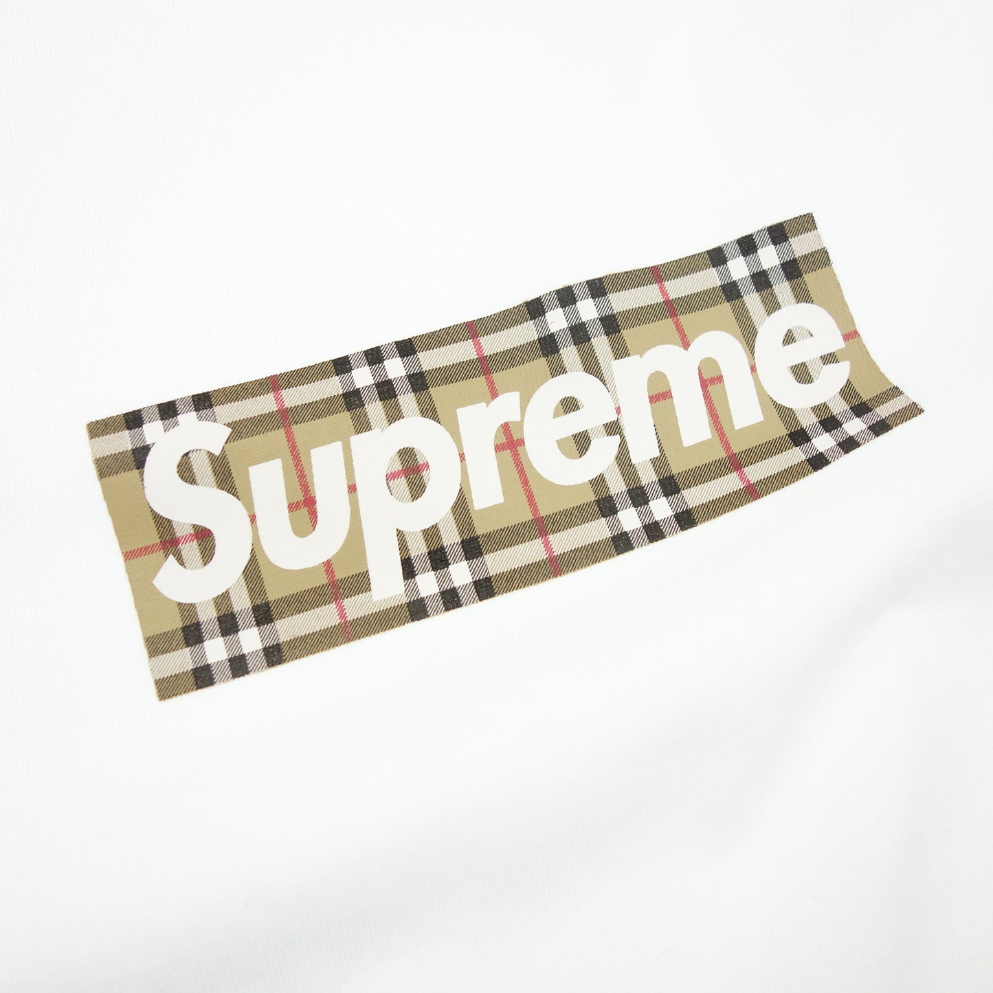 シュプリーム バーバリー Tシャツ コットン メンズ M 白 Supreme Burberry【AFB43】【中古】