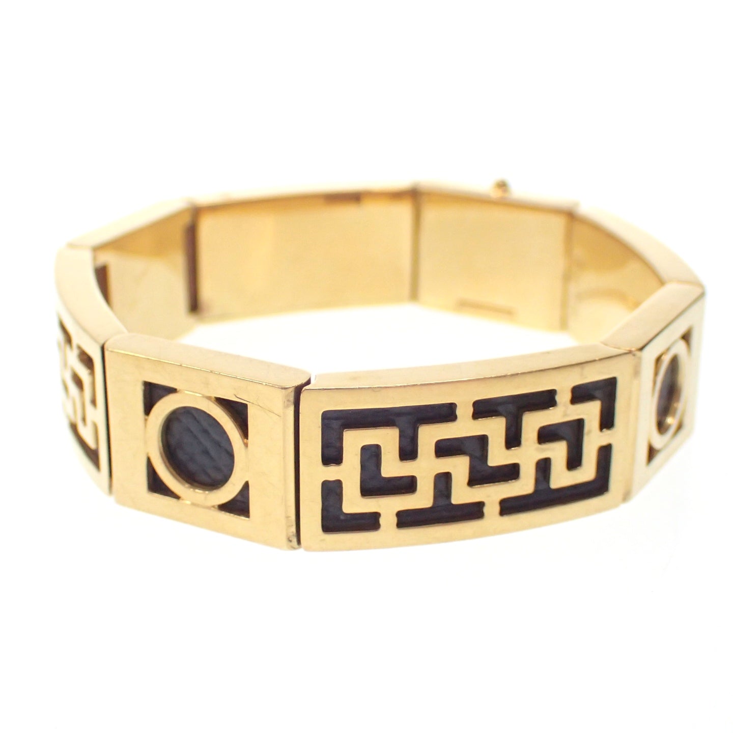 エルメス レザーブレスレット GP金具 ゴールド系 箱付き HERMES【AFI11】【中古】