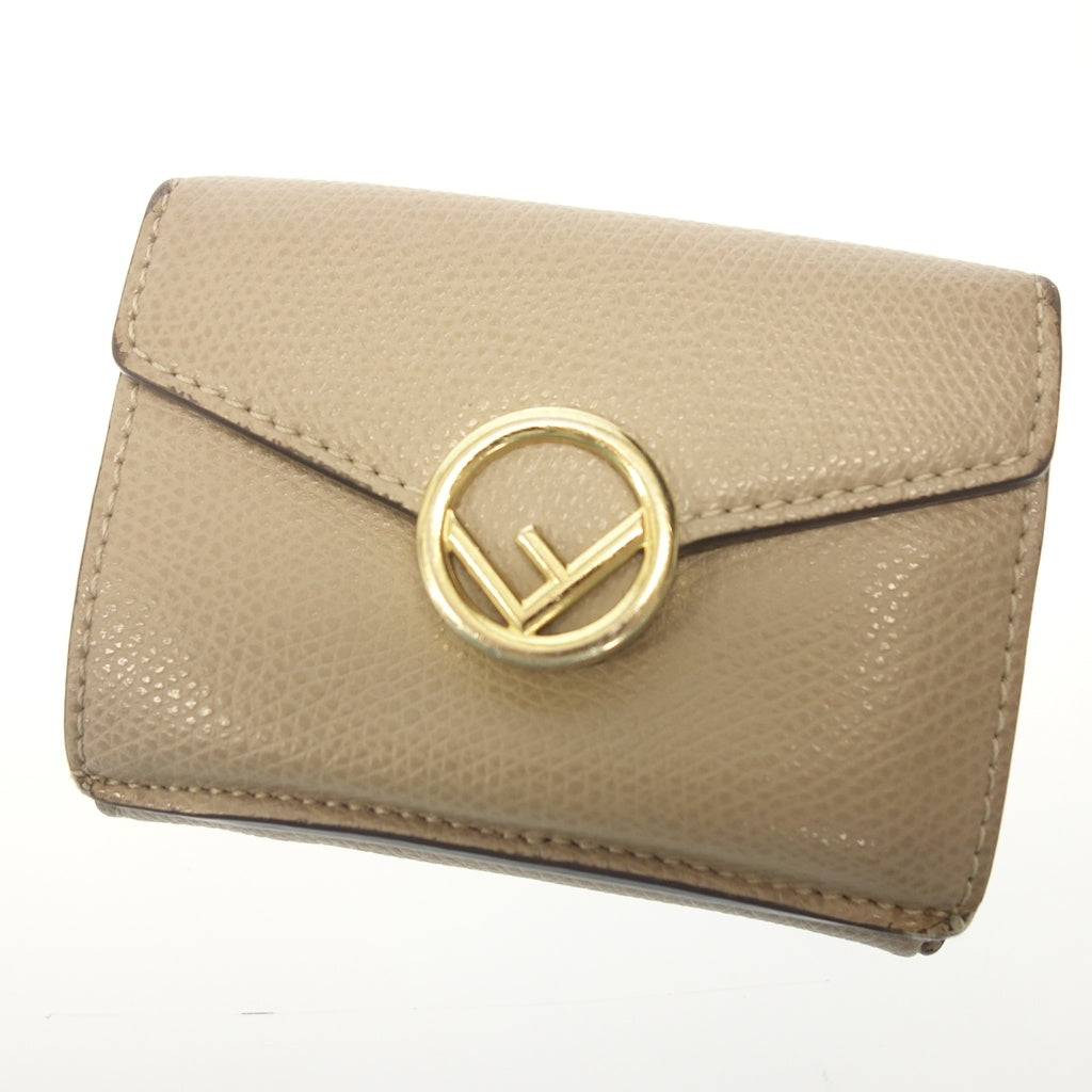 中古◆フェンディ コンパクト 3つ折り財布 F is Fendi ベージュ FENDI【AFI8】