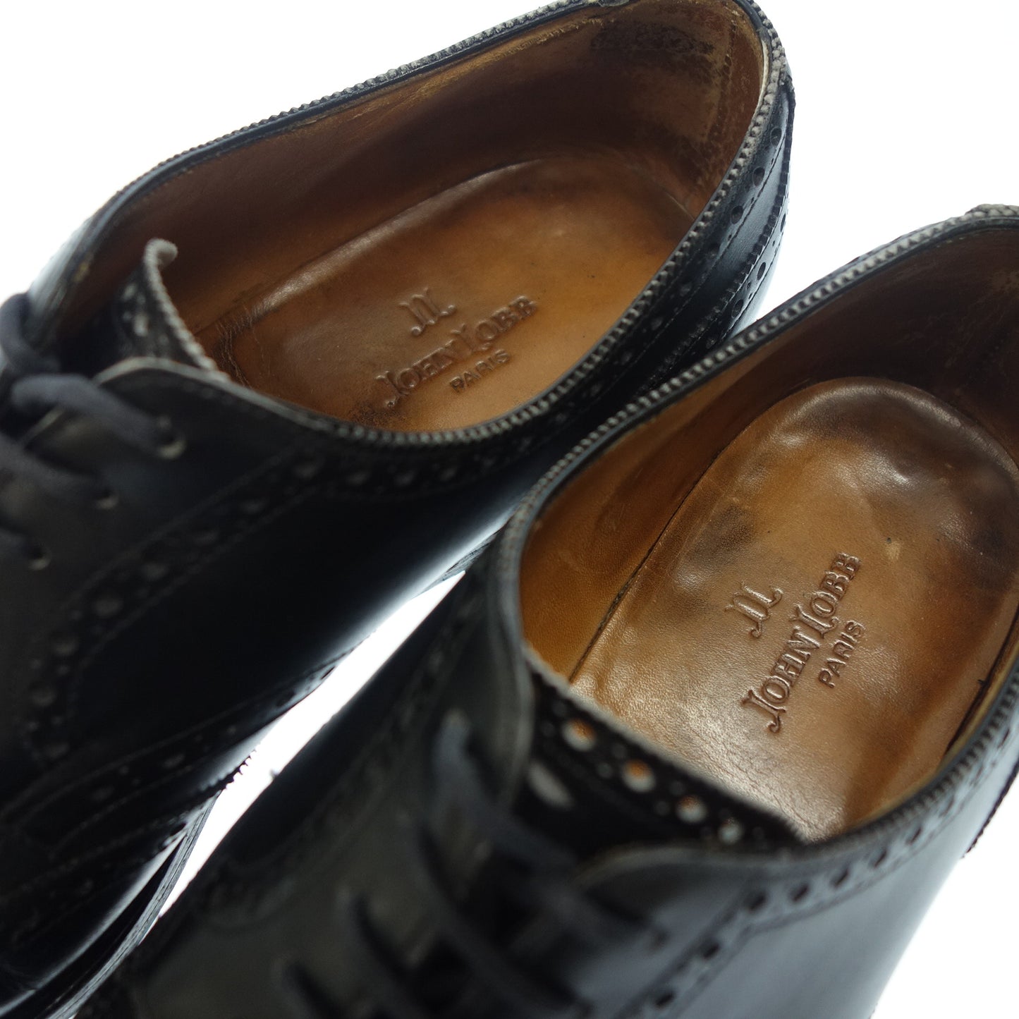 中古◆ジョンロブ レザーシューズ ウイングチップ ダービー 旧ロゴ 5.5 メンズ 黒 JOHN LOBB Darby【AFD1】