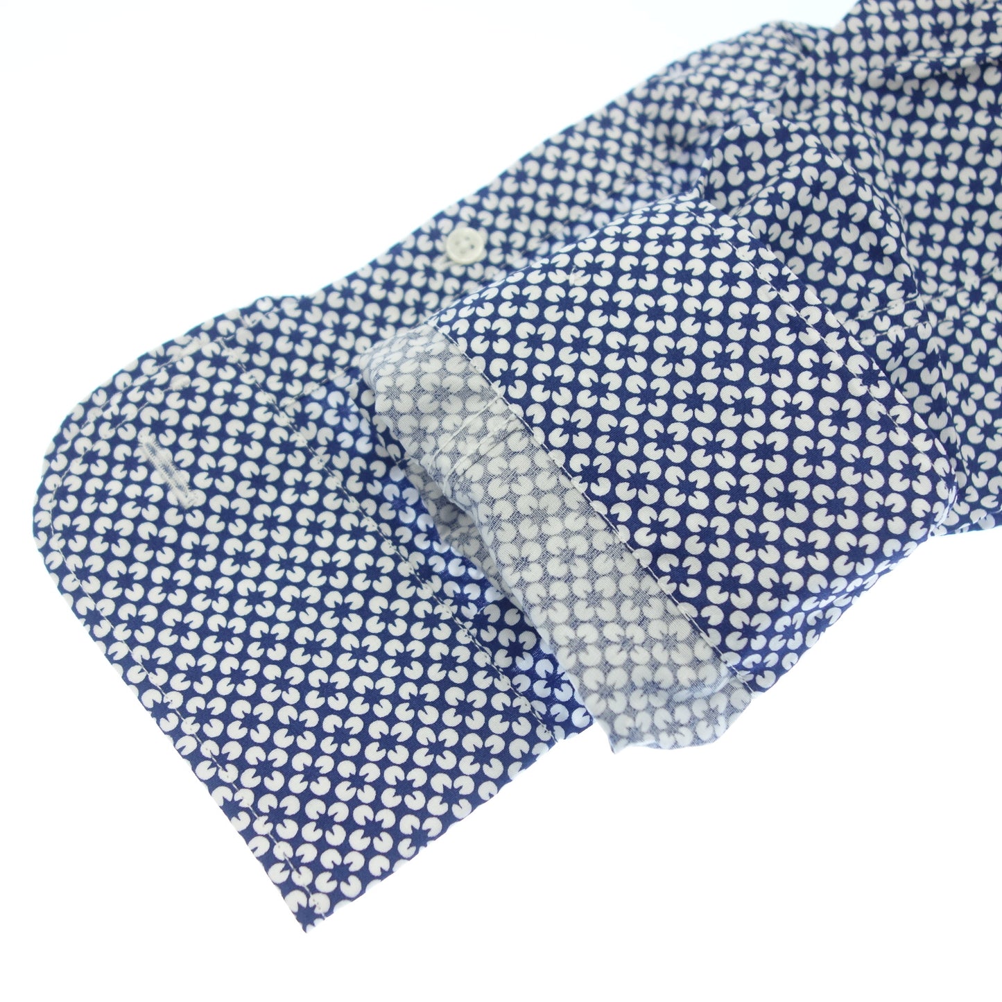 ゼニア 長袖シャツ スリムフィット 総柄 Z メンズ S 青×白 Z ZEGNA【AFB24】【中古】