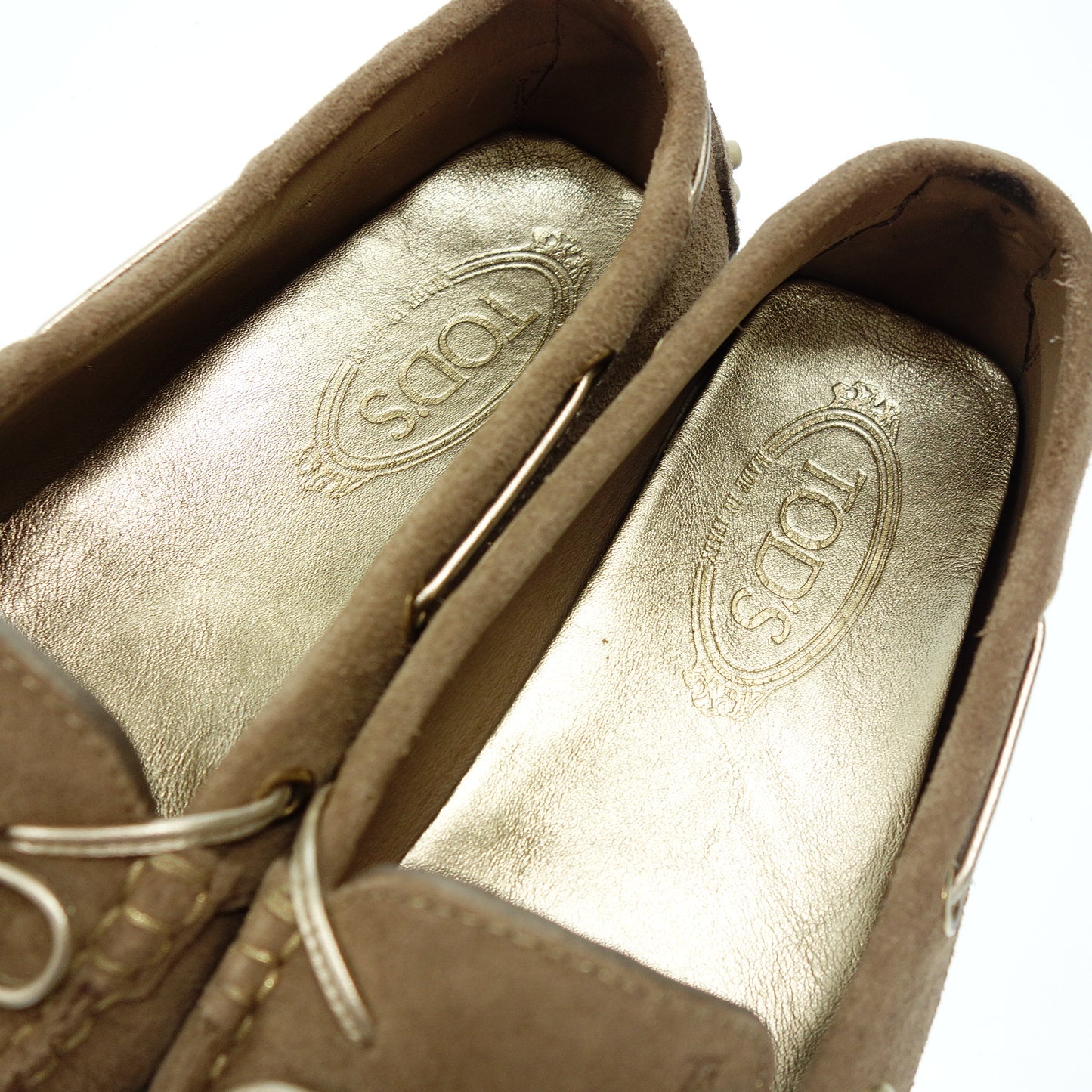 トッズ レザー ドライビングシューズ レディース 37.5 茶 TOD'S【AFC41】【中古】