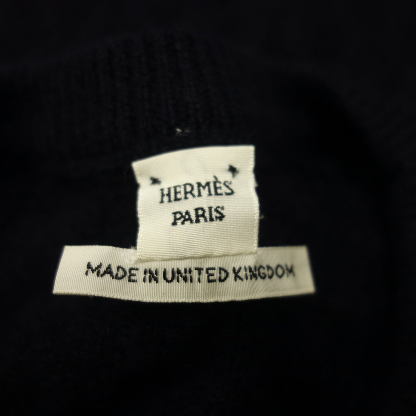 中古◆エルメス ニットセーター カシミヤ 総柄 サイズ34 レディース 濃紺 HERMES【AFB30】