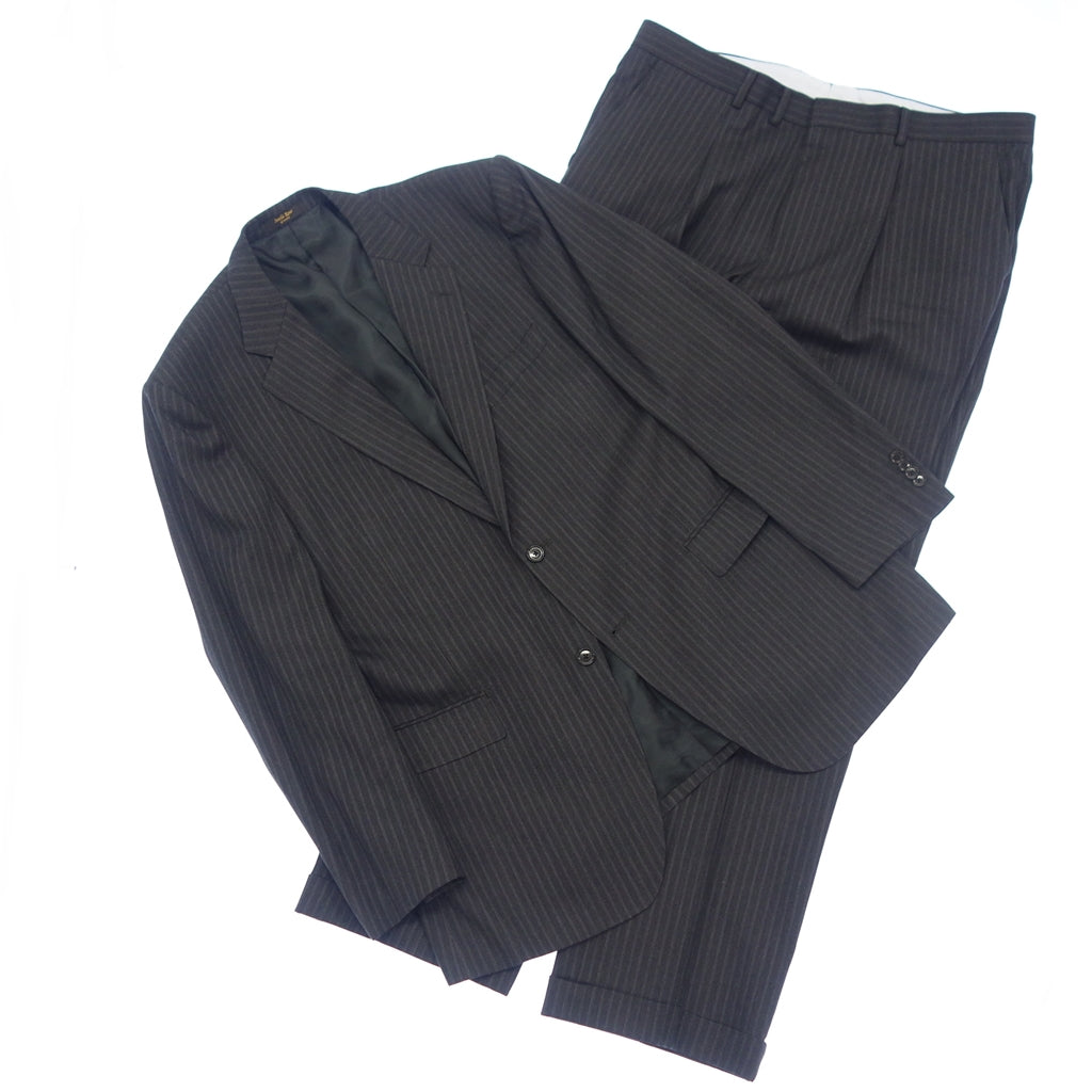 美品◆サヴィルロウ スーツ dormeuil メンズ ウール グレー ネーム入り サイズ104 savile row【AFB28】