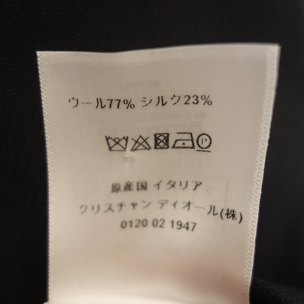 美品◆クリスチャンディオール ワイドパンツ クロップド丈 シルク混 レディース ブラック サイズ42 841P27A1166 Christian Dior【AFB45】