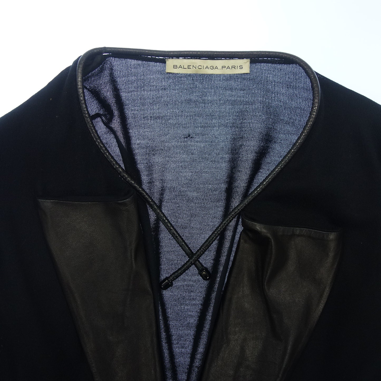 中古◆バレンシアガ ジャケット シースルー レザー切替 レディース 40 黒 BALENCIAGA【AFB50】