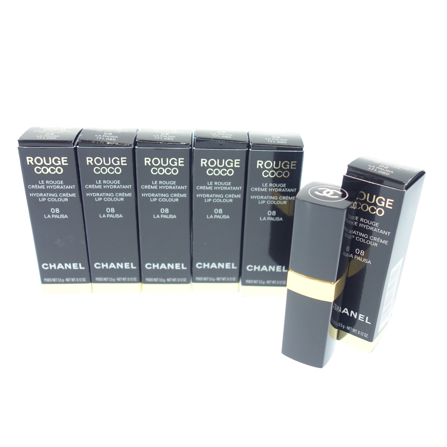 極美品◆シャネル ルージュ ココ リップ ラ パウザ 08 CHANEL ROUGE COCO LIP 6本セット【AFB55】