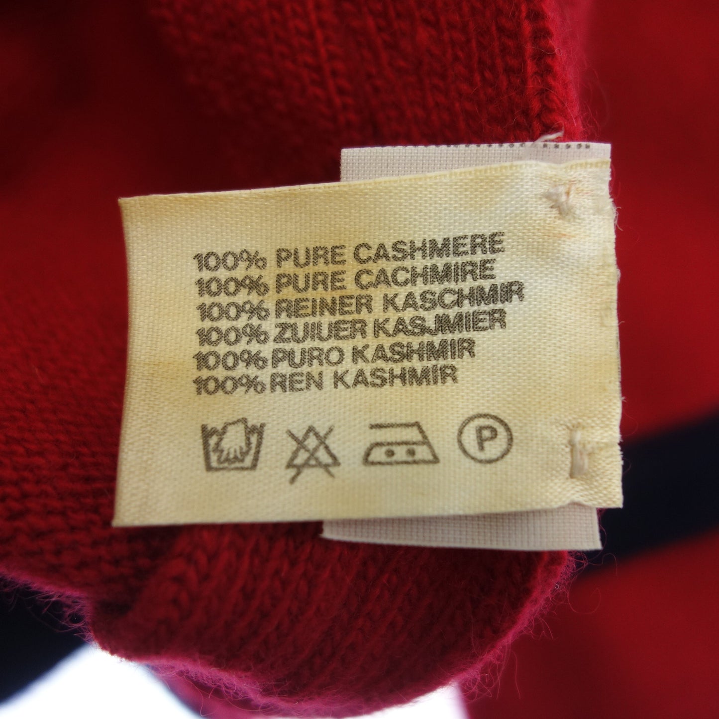 シャネル ニットカーディガン カシミヤ ココボタン レディース 赤×ネイビー CHANEL【AFB28】【中古】