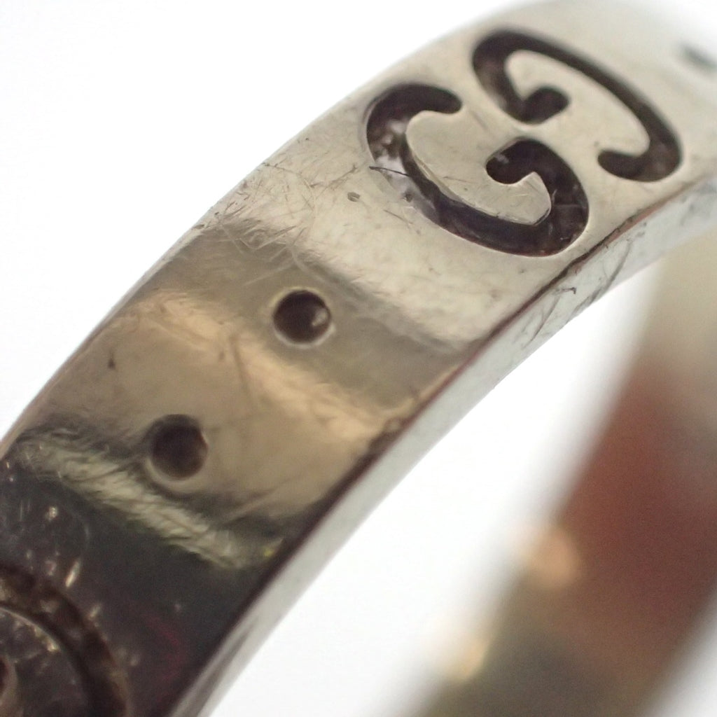 中古◆グッチ 指輪 アイコンリング 750WG ホワイトゴールド サイズ18 GUCCI【AFI17】